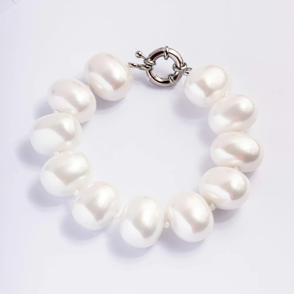 Γυναικείο Βραχιόλι Ασήμι 925 Με White Murano ΚΩΔ 6030 Olga Kosmima - Image 1