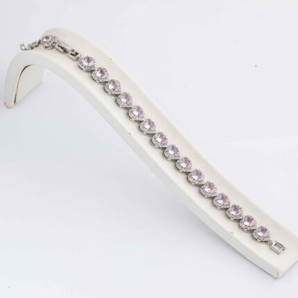 Tennis Bracelet Baby Pink Sapphire S/ Silver 925 ΚΩΔ 6009 Olga Kosmima