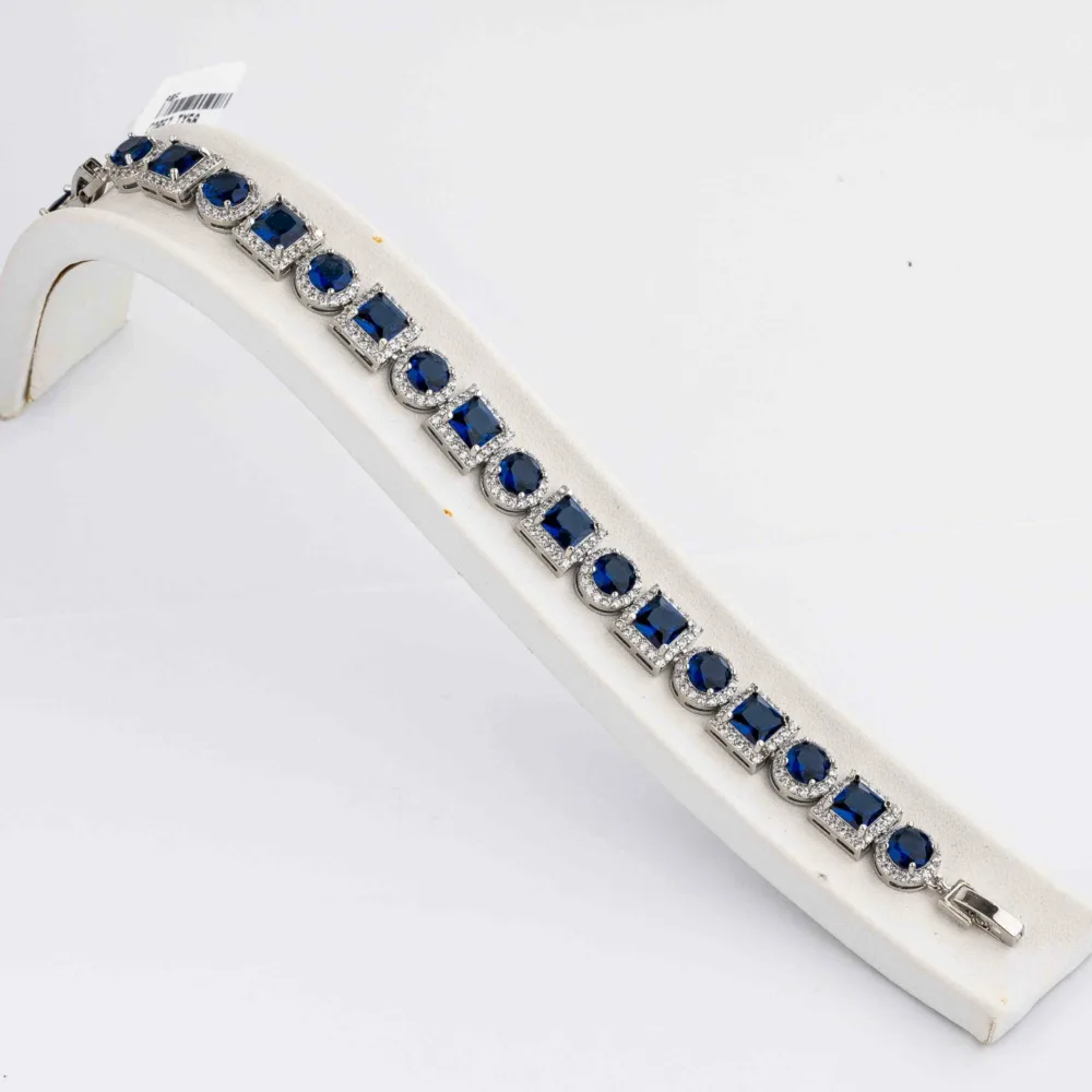 Tennis Bracelet Blue Sapphire S/ Silver 925 ΚΩΔ 6040 Olga Kosmima - Image 1