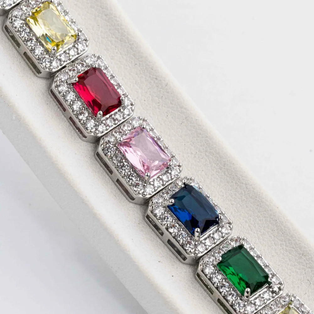 Tennis Bracelet Multicolor Sapphire S/ Silver 925 ΚΩΔ 6013 Olga Kosmima - Image 2