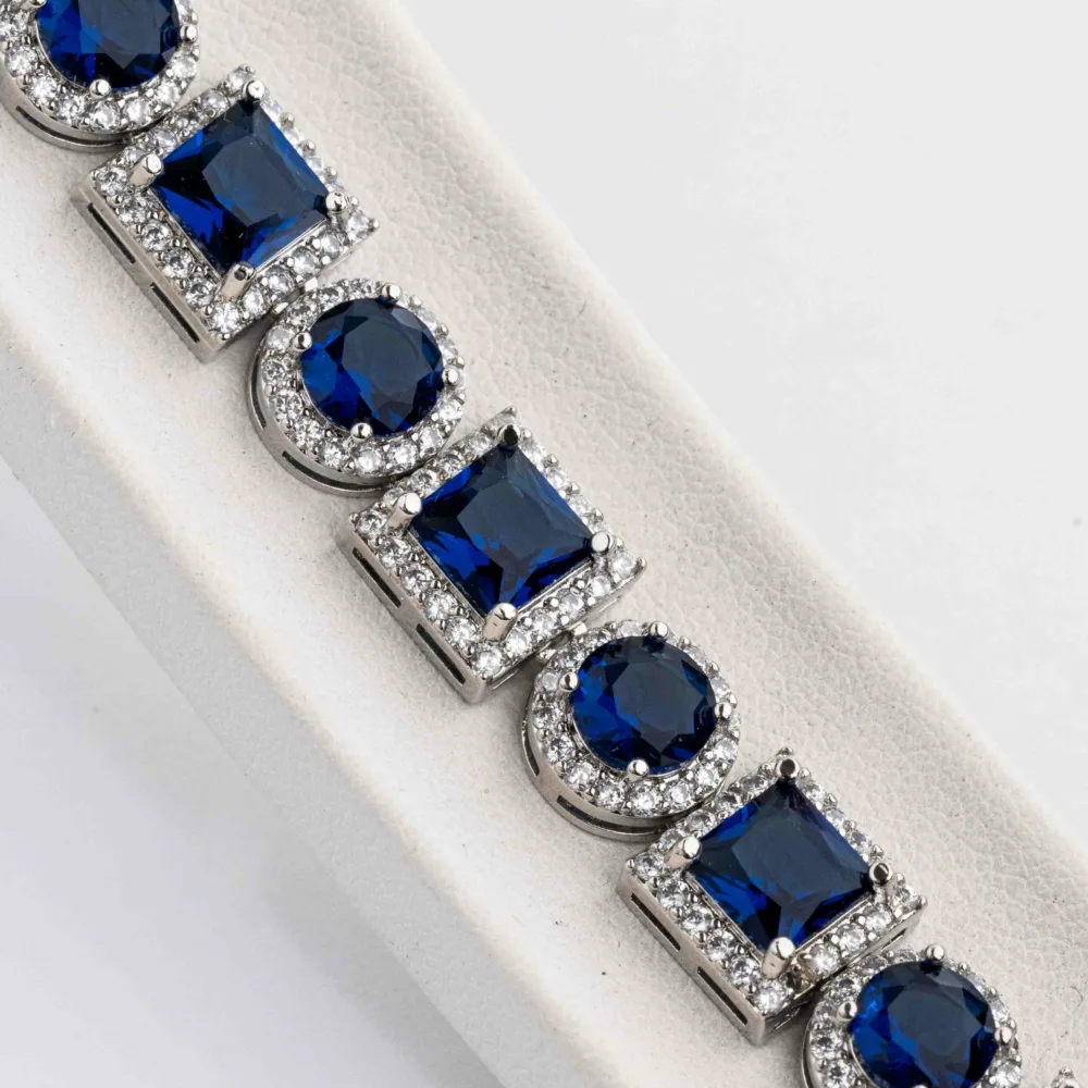 Tennis Bracelet Blue Sapphire S/ Silver 925 ΚΩΔ 6040 Olga Kosmima - Image 2