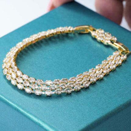 Tennis Bracelet White Sapphire Gold S/ Silver 18Κ ΚΩΔ 6062 Olga Kosmima