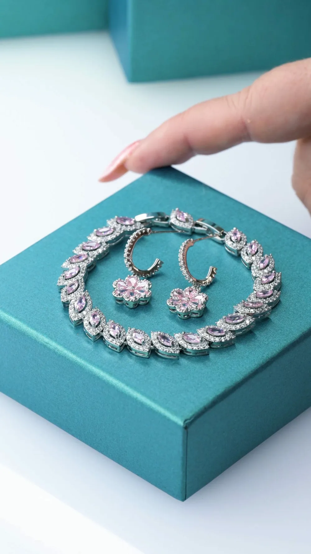Tennis Bracelet Baby Pink Sapphire S/ Silver 925 ΚΩΔ 6050 Olga Kosmima - Image 7