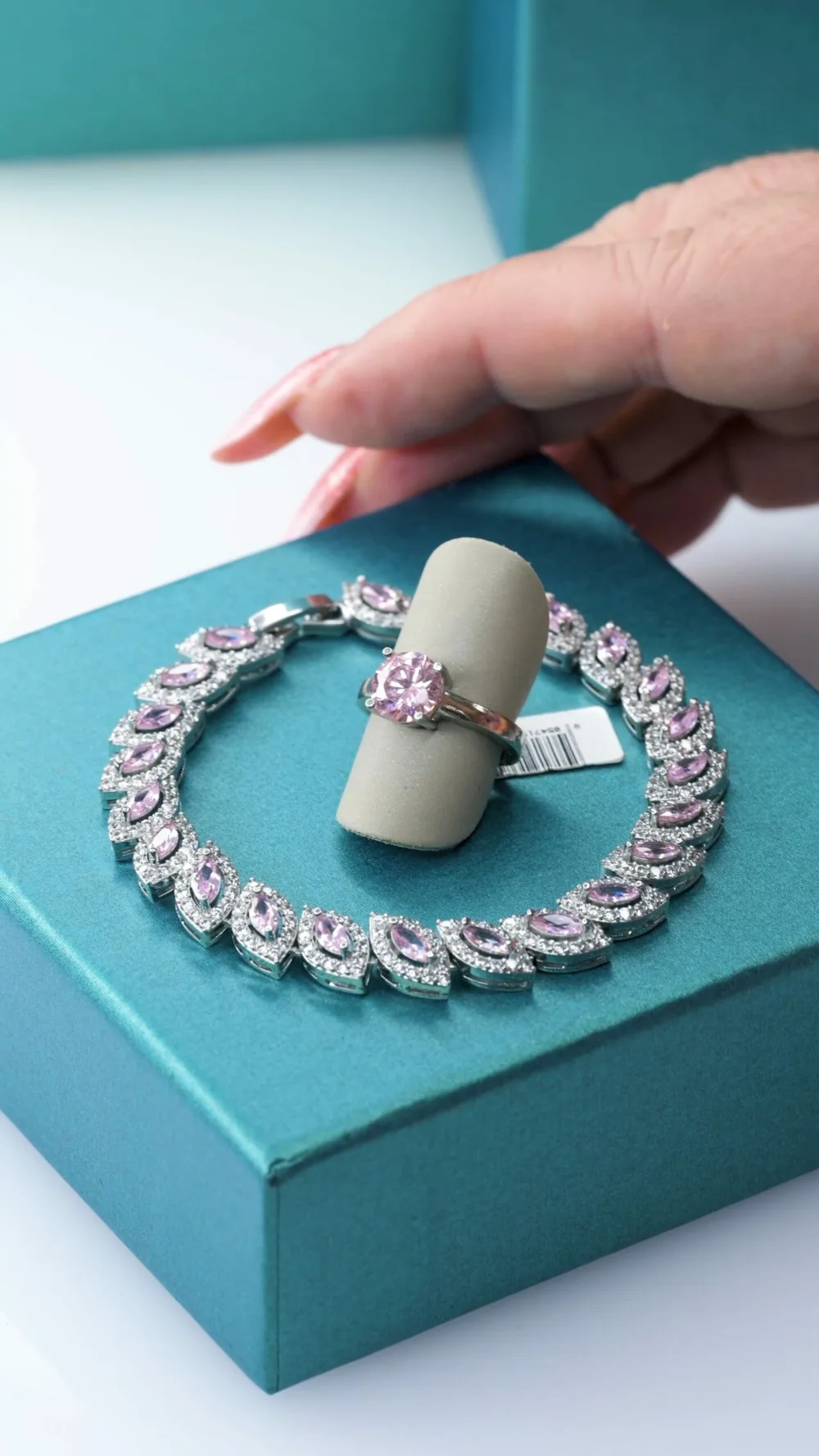 Tennis Bracelet Baby Pink Sapphire S/ Silver 925 ΚΩΔ 6050 Olga Kosmima - Image 5
