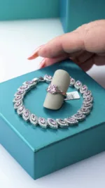 Tennis Bracelet Baby Pink Sapphire S/ Silver 925 ΚΩΔ 6050 Olga Kosmima - Image 5