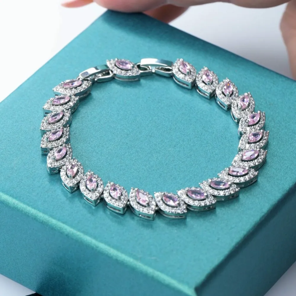 Tennis Bracelet Baby Pink Sapphire S/ Silver 925 ΚΩΔ 6050 Olga Kosmima - Image 1