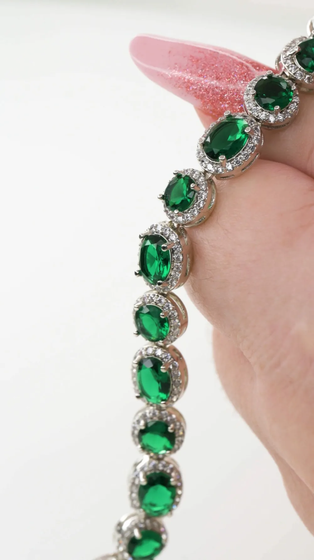 Tennis Bracelet Green Sapphire S/ Silver 925 ΚΩΔ 6045 Olga Kosmima - Image 3