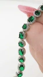 Tennis Bracelet Green Sapphire S/ Silver 925 ΚΩΔ 6045 Olga Kosmima - Image 3