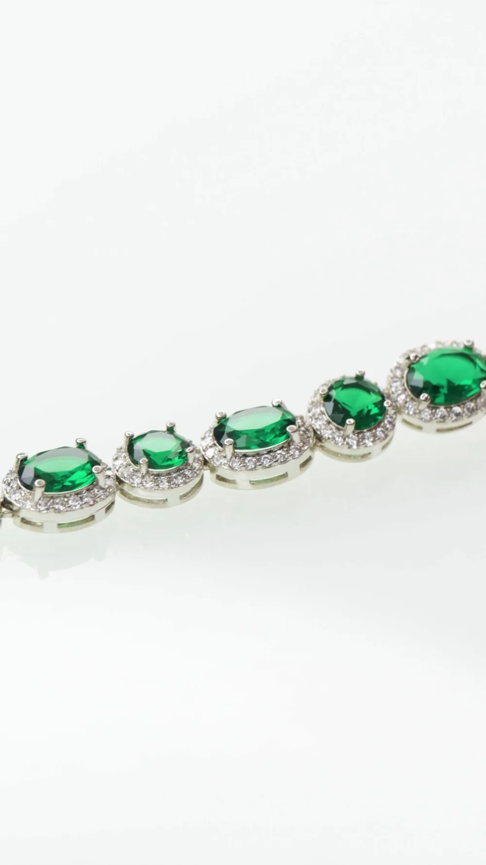Tennis Bracelet Green Sapphire S/ Silver 925 ΚΩΔ 6045 Olga Kosmima - Image 4