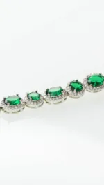 Tennis Bracelet Green Sapphire S/ Silver 925 ΚΩΔ 6045 Olga Kosmima - Image 4
