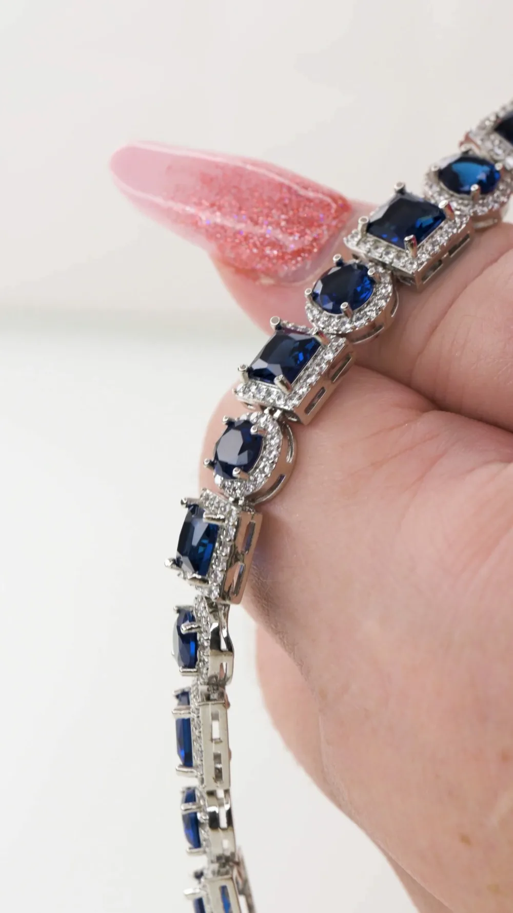 Tennis Bracelet Blue Sapphire S/ Silver 925 ΚΩΔ 6040 Olga Kosmima - Image 4