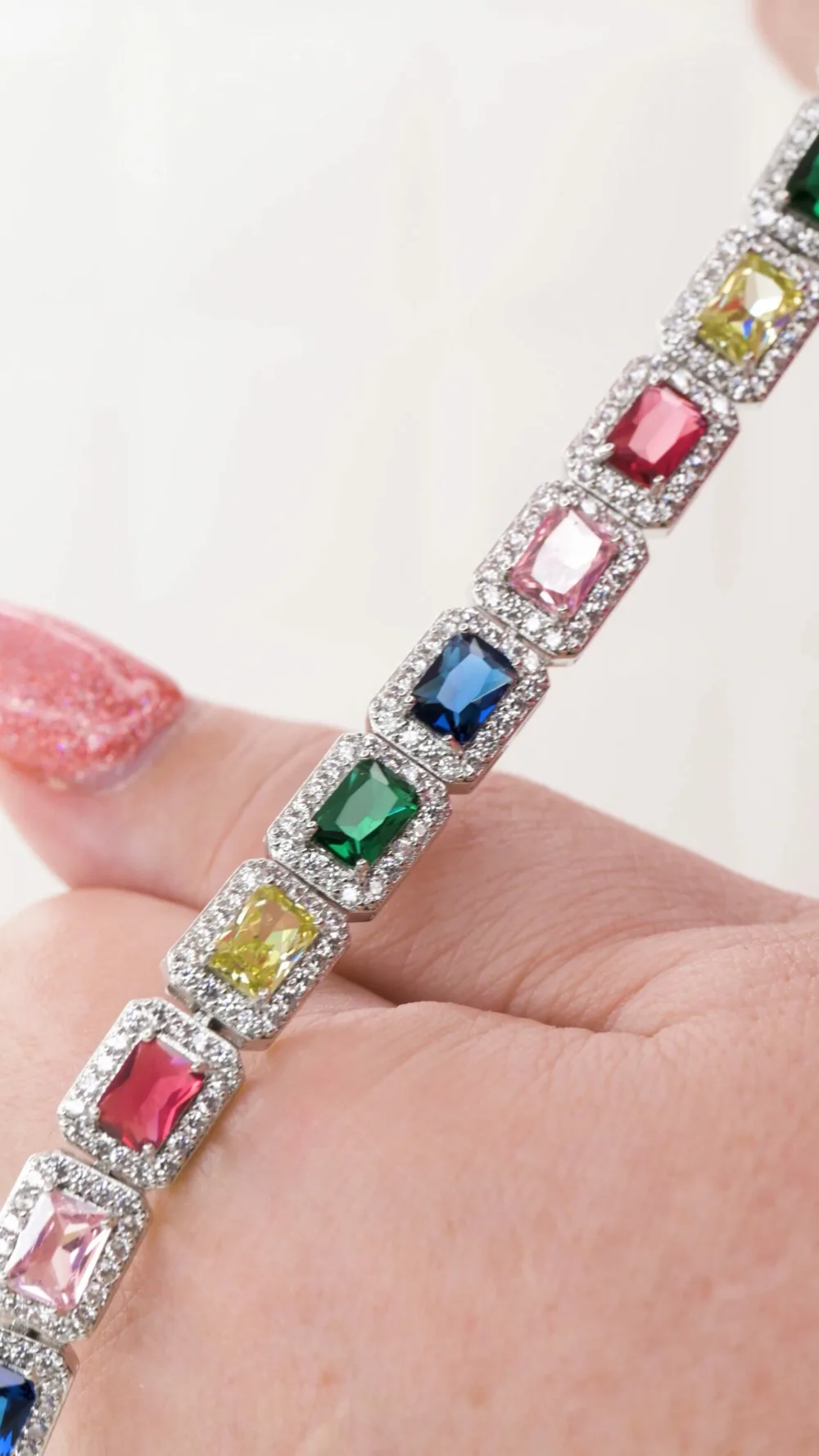 Tennis Bracelet Multicolor Sapphire S/ Silver 925 ΚΩΔ 6013 Olga Kosmima - Image 3