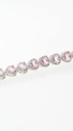 Tennis Bracelet Baby Pink Sapphire S/ Silver 925 ΚΩΔ 6009 Olga Kosmima - Image 4