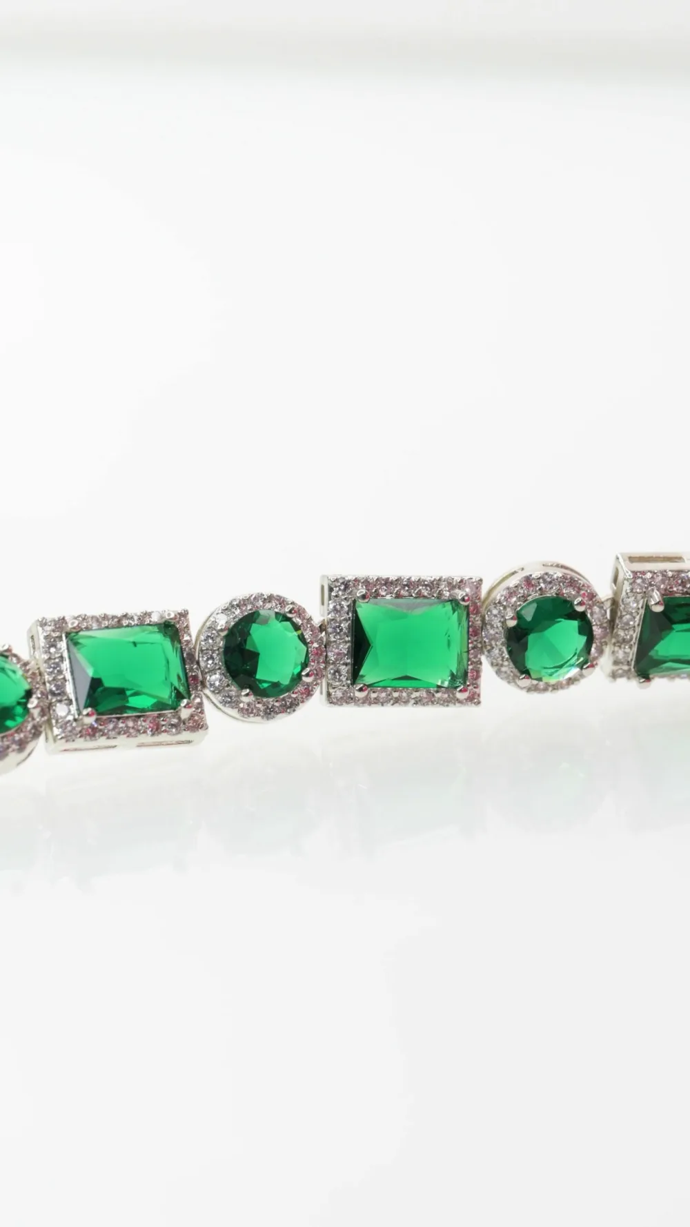 Tennis Bracelet Green Sapphire S/ Silver 925 ΚΩΔ 6019 Olga Kosmima - Image 4