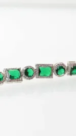 Tennis Bracelet Green Sapphire S/ Silver 925 ΚΩΔ 6019 Olga Kosmima - Image 4
