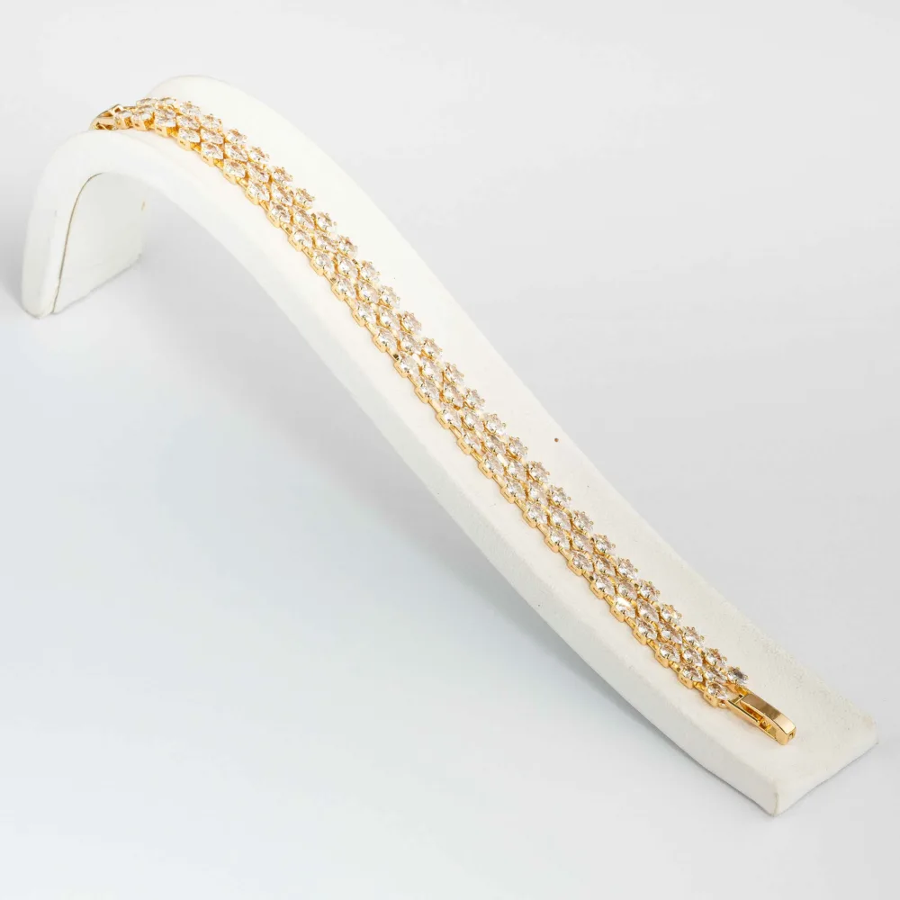 Tennis Bracelet White Sapphire Gold S/ Silver 18Κ ΚΩΔ 6062 Olga Kosmima - Image 2