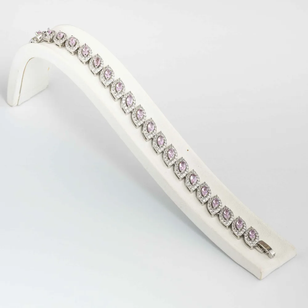 Tennis Bracelet Baby Pink Sapphire S/ Silver 925 ΚΩΔ 6050 Olga Kosmima - Image 2