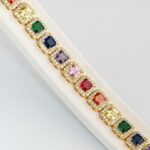 Tennis Bracelet Multicolor Sapphire Gold S/ Silver 18K ΚΩΔ 6063 Olga Kosmima - Image 2