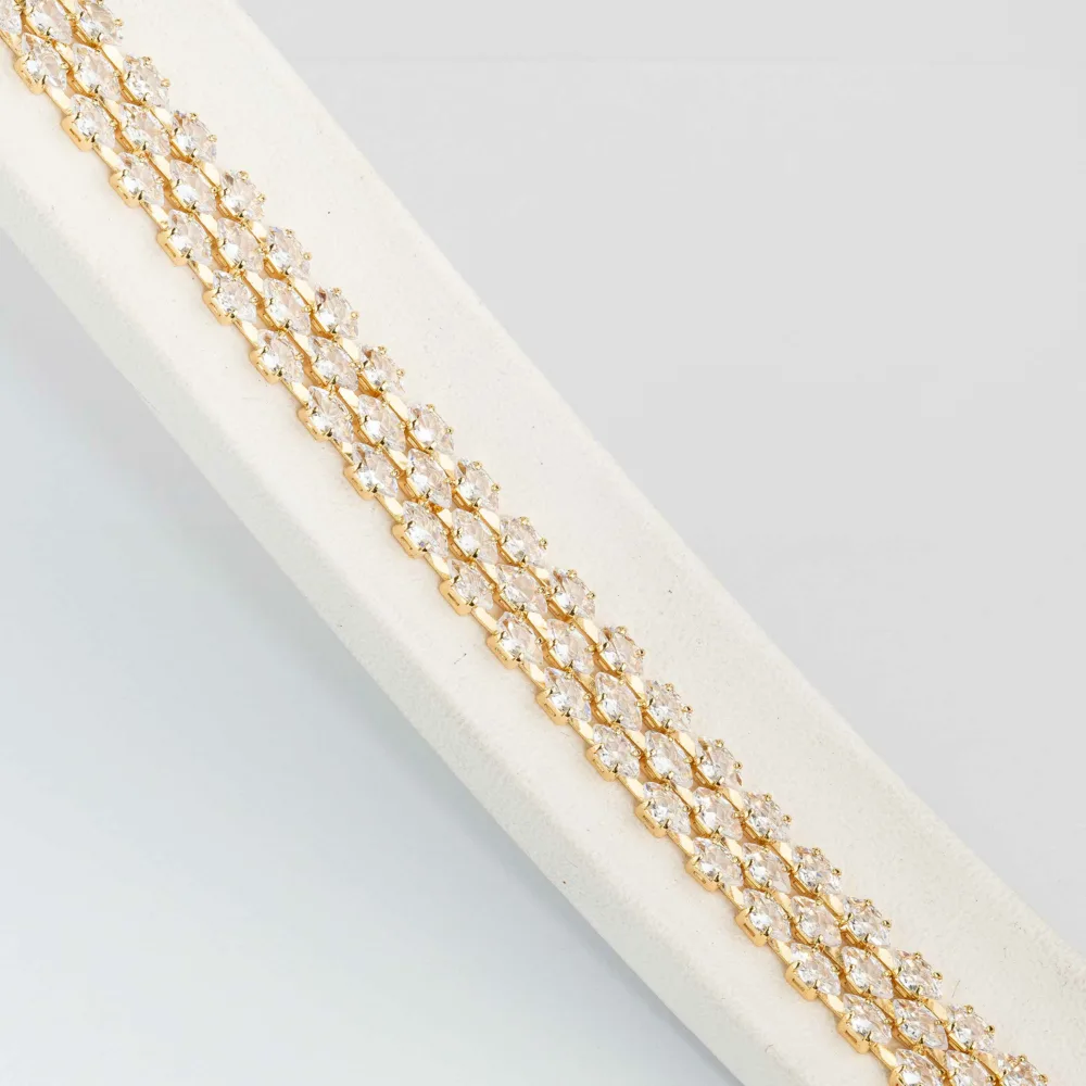 Tennis Bracelet White Sapphire Gold S/ Silver 18Κ ΚΩΔ 6062 Olga Kosmima - Image 3