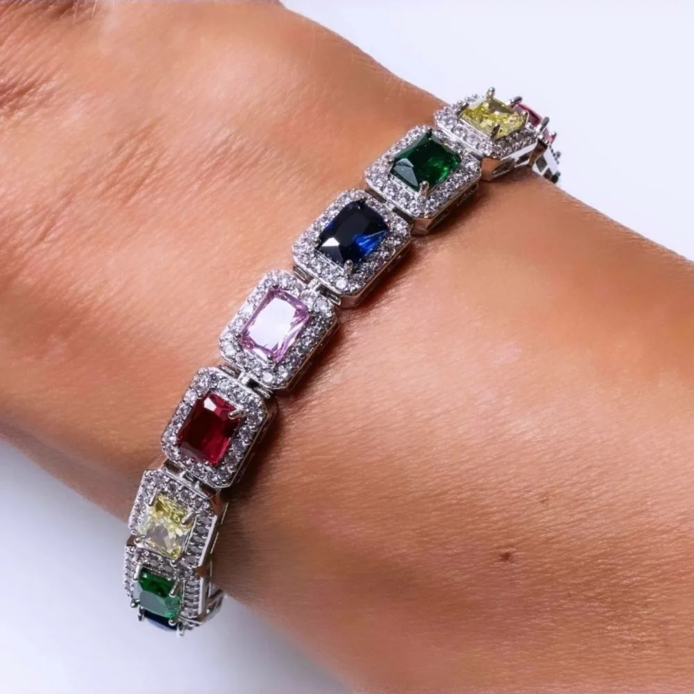 Tennis Bracelet Multicolor Sapphire S/ Silver 925 ΚΩΔ 6013 Olga Kosmima - Image 6