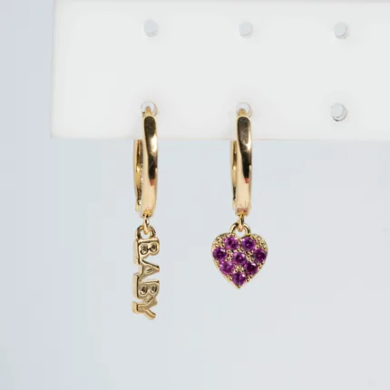 Hoop Earrings Gold 24K Silver 925 Με Ζιργκόν ΚΩΔ 1010 Olga Kosmima
