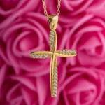 Πολυτελής Σταυρός Gold Silver 18K Zircon ΚΩΔ 5067 Olga Kosmima - Image 2