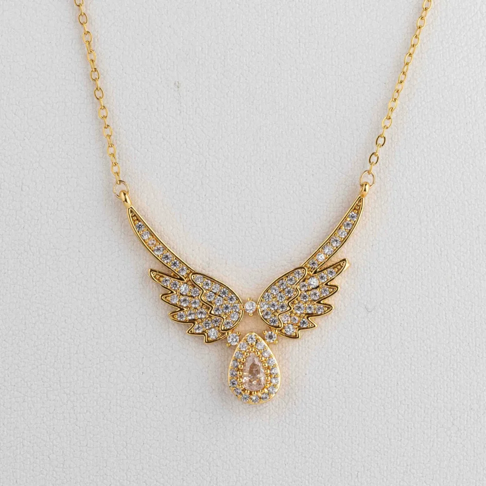 Necklace Small Angel Wings Gold S/Silver 18Κ ΚΩΔ 4043 Olga Kosmima - Image 1