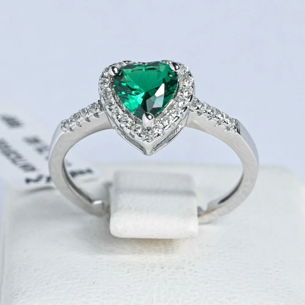 Rhodium Ring Heart of the Green Ocean ΚΩΔ 2000 Olga Kosmima - Image 1