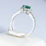 Rhodium Ring Heart of the Green Ocean ΚΩΔ 2000 Olga Kosmima - Image 3