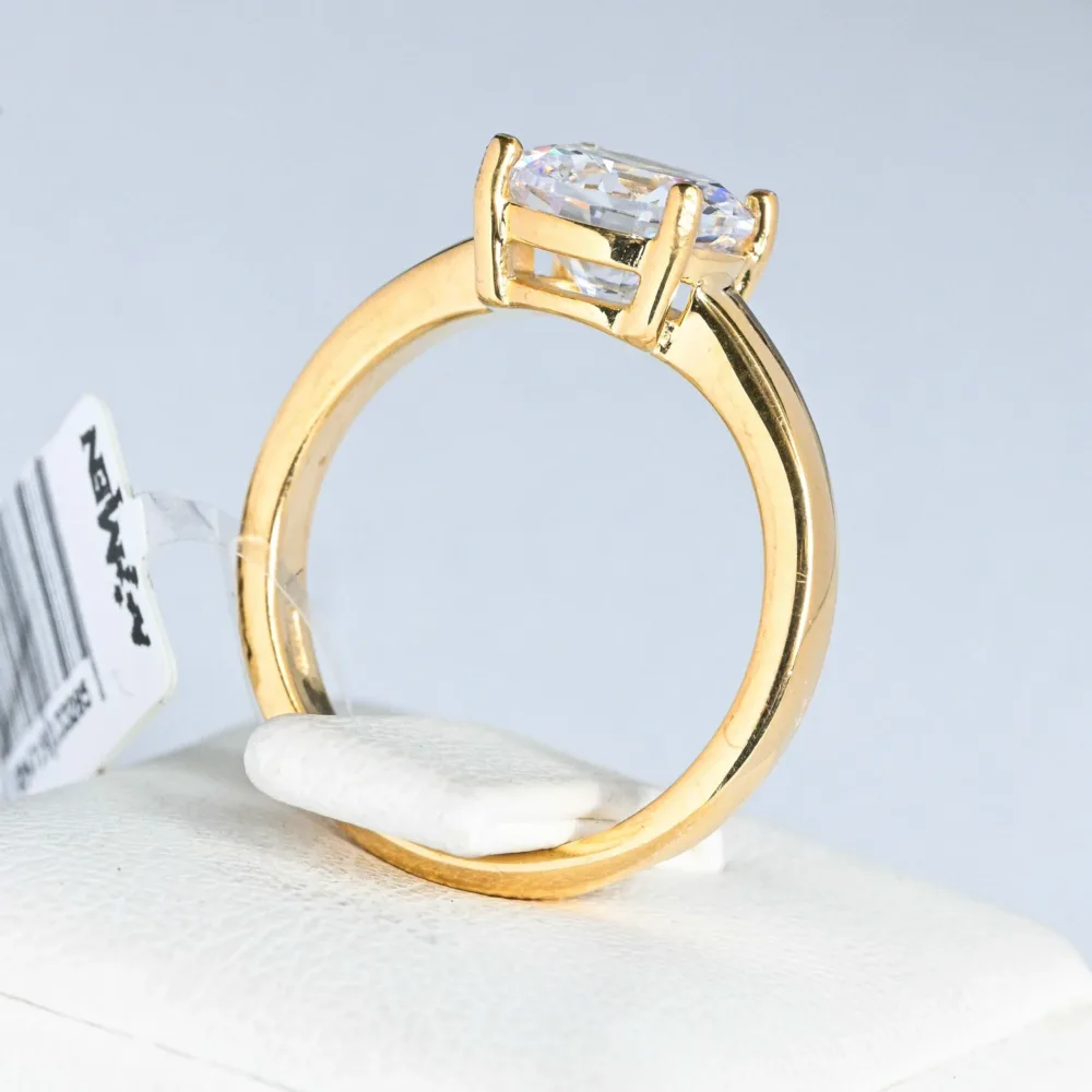 White Zircon Solitaire Golden Ring ΚΩΔ 2001 Olga Kosmima - Image 2