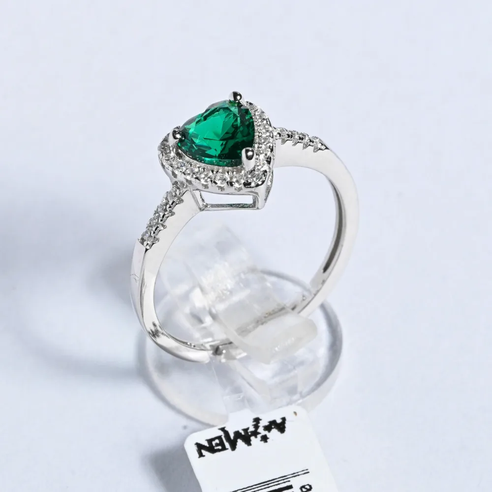 Rhodium Ring Heart of the Green Ocean ΚΩΔ 2000 Olga Kosmima - Image 2