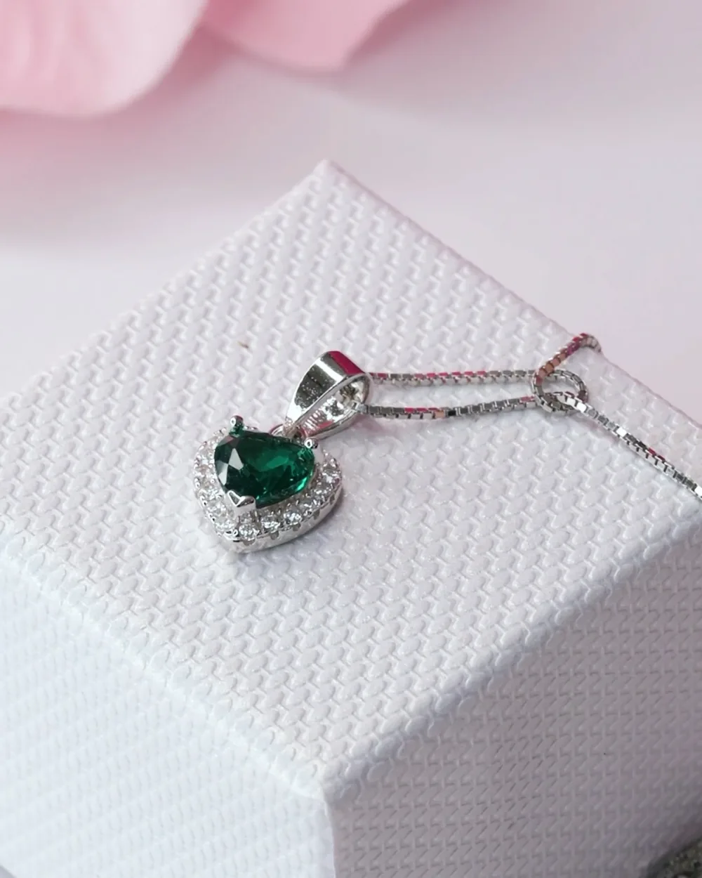 Rhodium Heart of the Ocean Green Earrings ΚΩΔ 1003 Olga Kosmima - Image 4