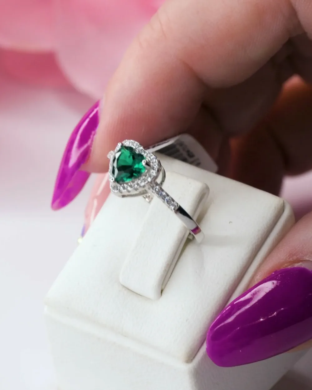 Rhodium Ring Heart of the Green Ocean ΚΩΔ 2000 Olga Kosmima - Image 4