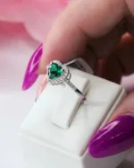 Rhodium Ring Heart of the Green Ocean ΚΩΔ 2000 Olga Kosmima - Image 4