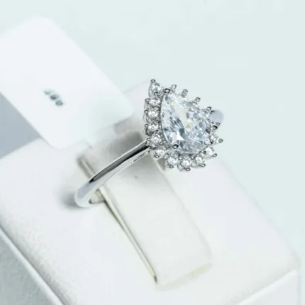 White Sapphire Teardrop Ring S/ Silver ΚΩΔ 2806 OlgaKosmima