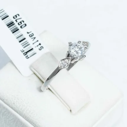 White Sapphire Ring Brilliant Cut S/ Silver ΚΩΔ 2556 OlgaKosmima