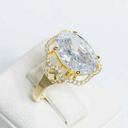 Golden Ring White Sapphire S/ Silver ΚΩΔ 2534 OlgaKosmima