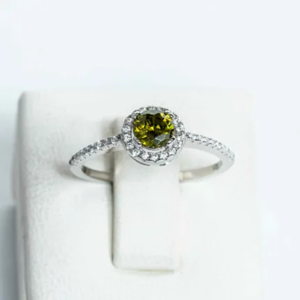 Yellow-Green Halo Ring S/ Silver ΚΩΔ 2527 OlgaKosmima