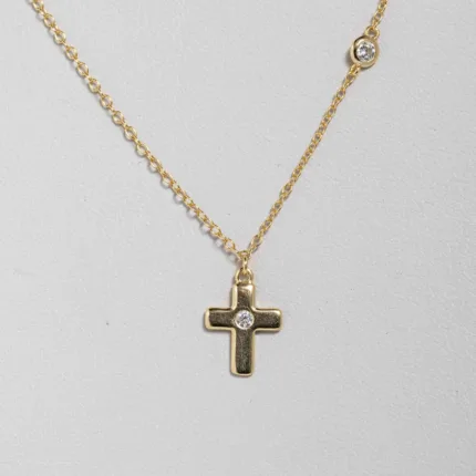 Golden Minimal Cross S/ Silver ΚΩΔ 4483 OlgaKosmima