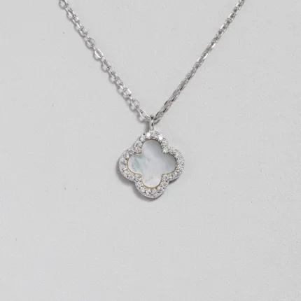 Silver Clover Necklace S/ Silver ΚΩΔ 4416 OlgaKosmima