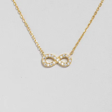 Golden Infinity Necklace S/ Silver ΚΩΔ 4413 OlgaKosmima