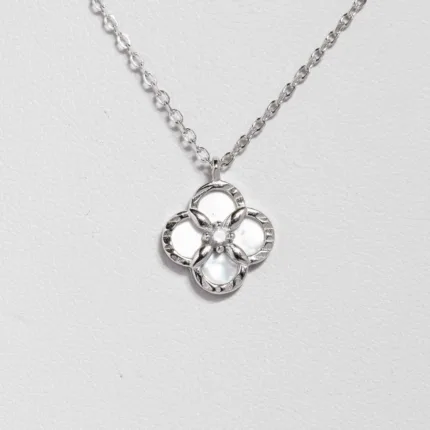 White Clover Necklace S/ Silver ΚΩΔ 4375 OlgaKosmima