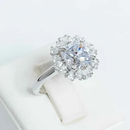 White Sapphire Ring Princess Cut S/ Silver ΚΩΔ 2835 OlgaKosmima