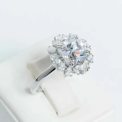 White Sapphire Ring Princess Cut S/ Silver ΚΩΔ 2832 OlgaKosmima