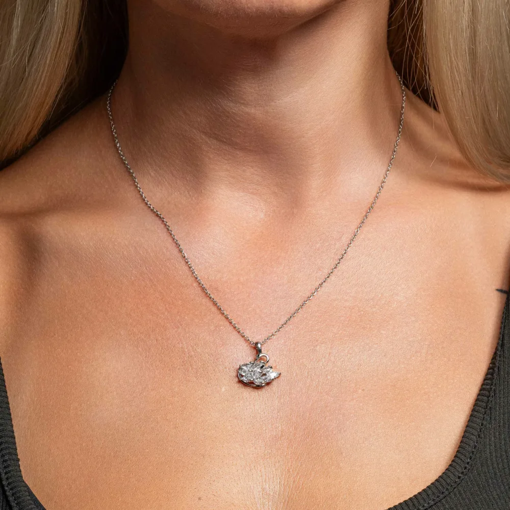 Swan Necklace S/ Silver ΚΩΔ 4072 Olga Kosmima - Image 2