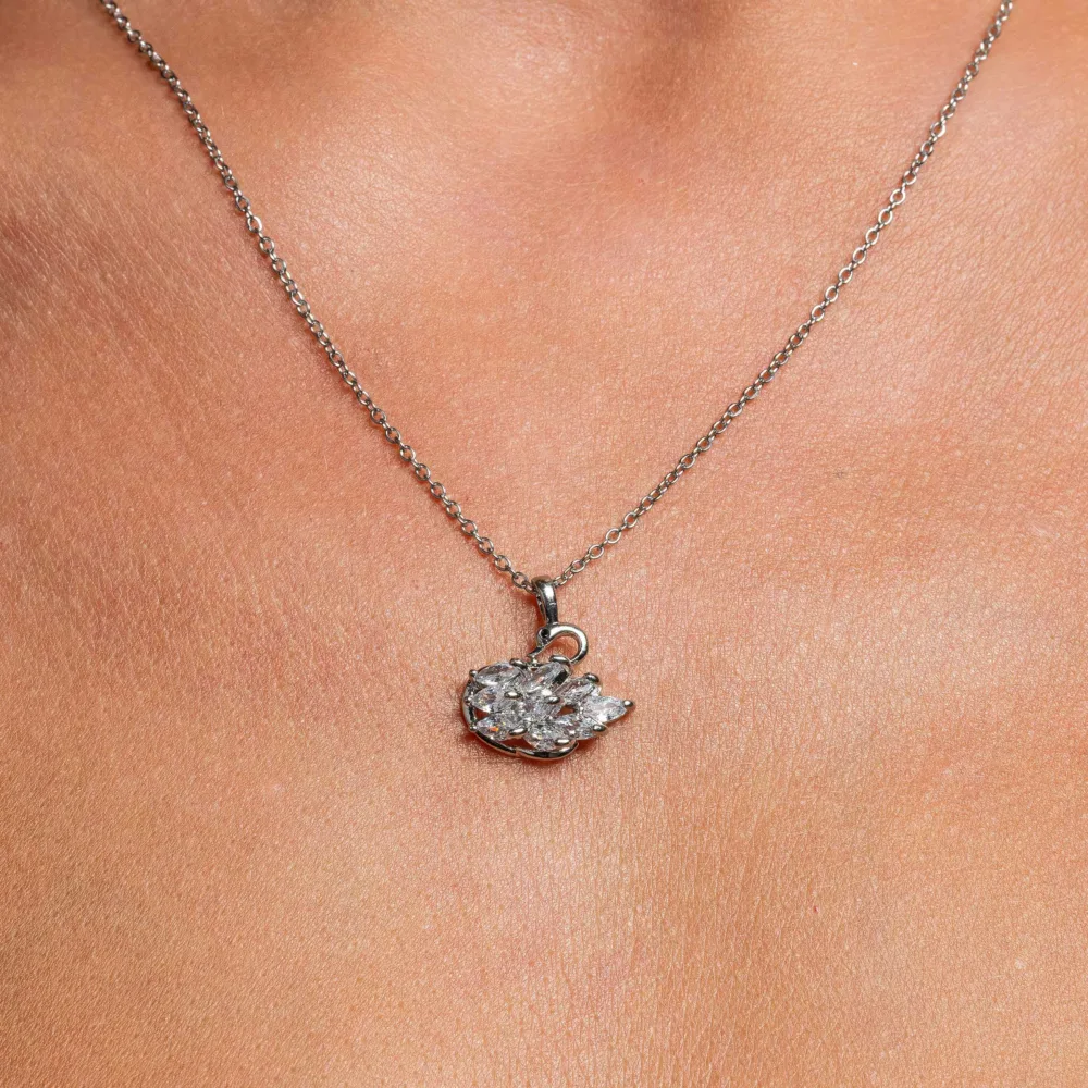Swan Necklace S/ Silver ΚΩΔ 4072 Olga Kosmima - Image 3
