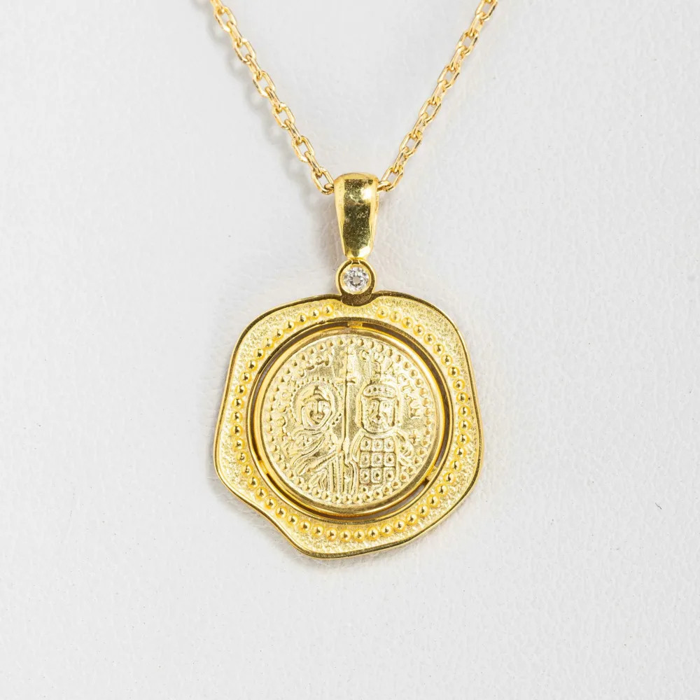 Κωνσταντινάτο Handmade White Sapphire Gold Silver 18K ΚΩΔ 4111 Olga Kosmima - Image 1