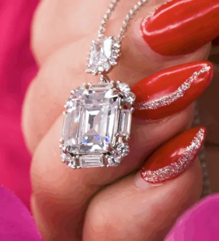 Γυναικείο Κολιέ Silver 925 Platinum 18K Με Λευκό Ζαφείρι & Λευκά Zircon ΚΩΔ 4009 Olga Kosmima