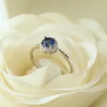 Blue Sapphire Halo Ring S/ Silver ΚΩΔ 2522 OlgaKosmima - Image 3