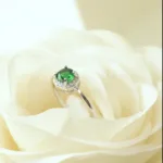 Green Emerald Halo Ring S/ Silver ΚΩΔ 2521 OlgaKosmima - Image 3